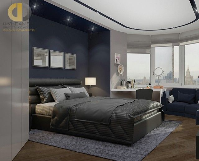 Дизайн двухкомнатной квартиры 65 кв. м. Дизайн спальни