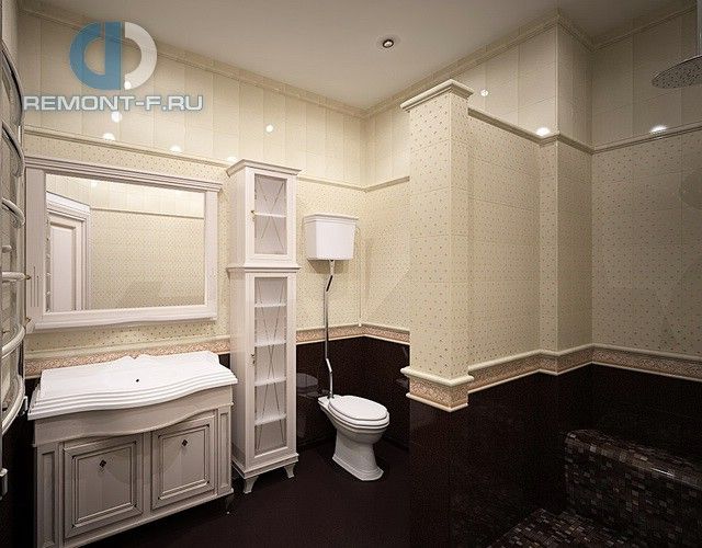 Интерьер ванной в 5-комнатной квартире в классическом стиле