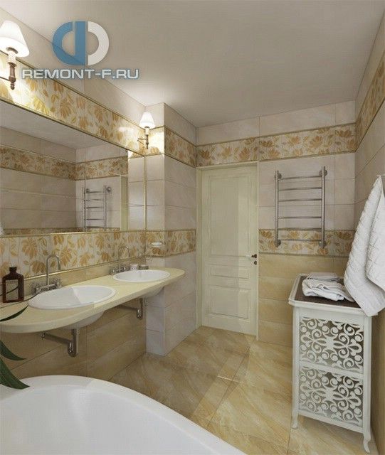 Дизайн ванной в двухэтажном частном доме 85 кв. м