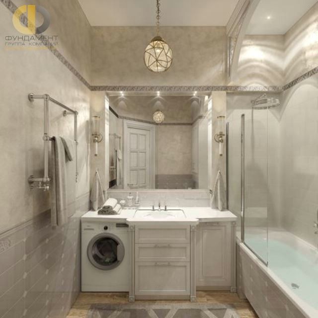 Неоклассика в дизайне интерьера квартиры. Дизайн ванной – фото 1891