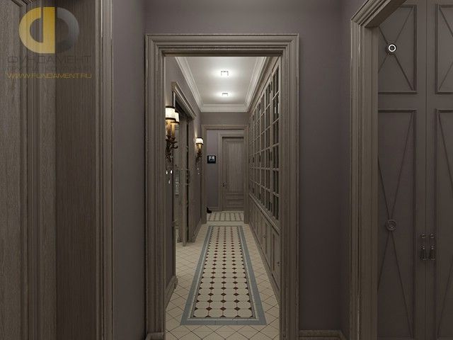 Дизайн коридора в черном цвете - фото