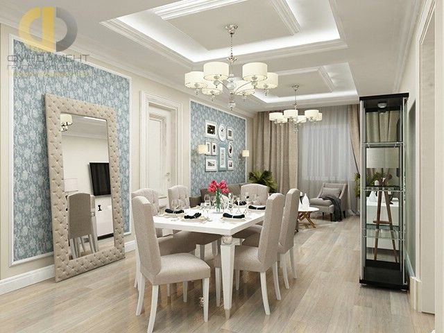 Дизайн столовой в квартире в стиле современная классика – фото 156