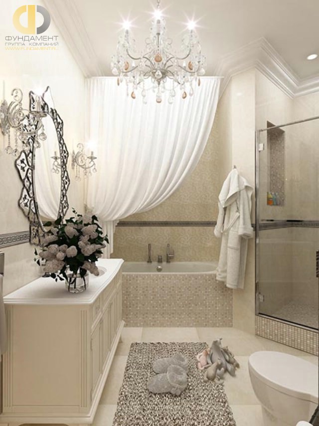 Современные идеи в дизайне ванной комнаты в неоклассическом стиле. Фото 2016