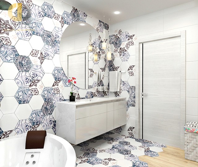 Современные идеи в дизайне ванной комнаты с белой мебелью. Фото 2016