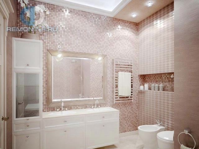 Современные идеи в дизайне ванной комнаты в розовых тонах. Фото 2016