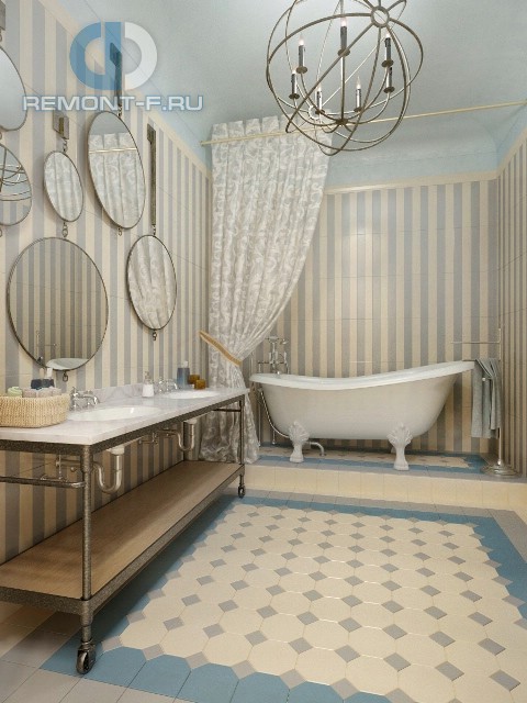 Современные идеи в дизайне ванной комнаты с элементами в стиле ретро. Фото 2016