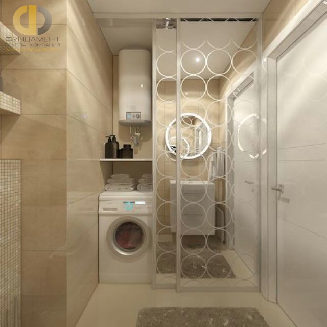 Современные идеи в дизайне ванной комнаты с раздвижной перегородкой. Фото 2016