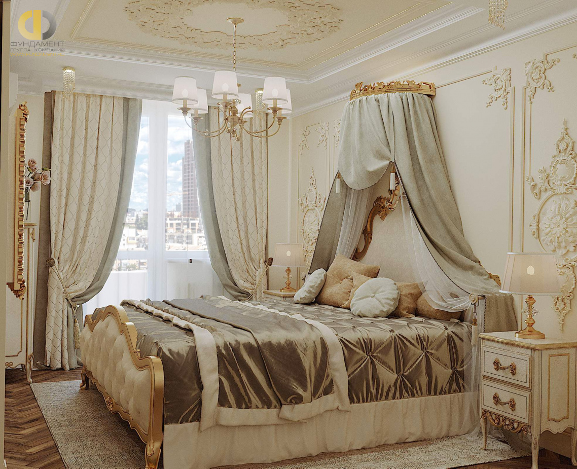 Фото спальни в классическом стиле 15