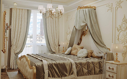 Фото спальни в классическом стиле 15