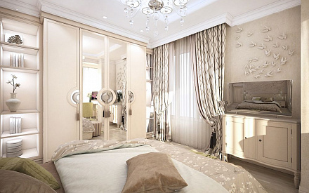 Дизайн интерьера спальни в четырёхкомнатной квартиры 103 кв.м в стиле современная классика13