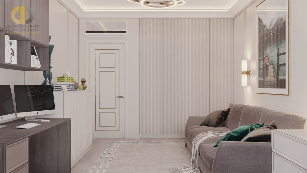 Дизайн интерьера спальни в трёхкомнатной квартире 126 кв.м в стиле неоклассика17