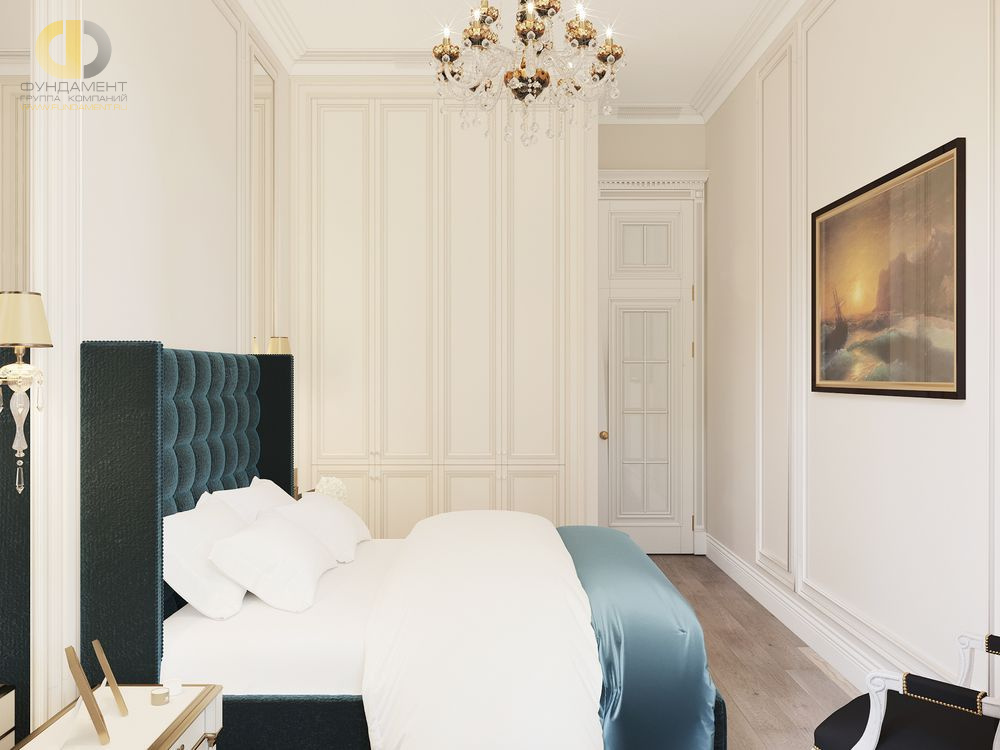Дизайн интерьера спальни в двухкомнатной квартире 82 кв.м в классическом стиле13