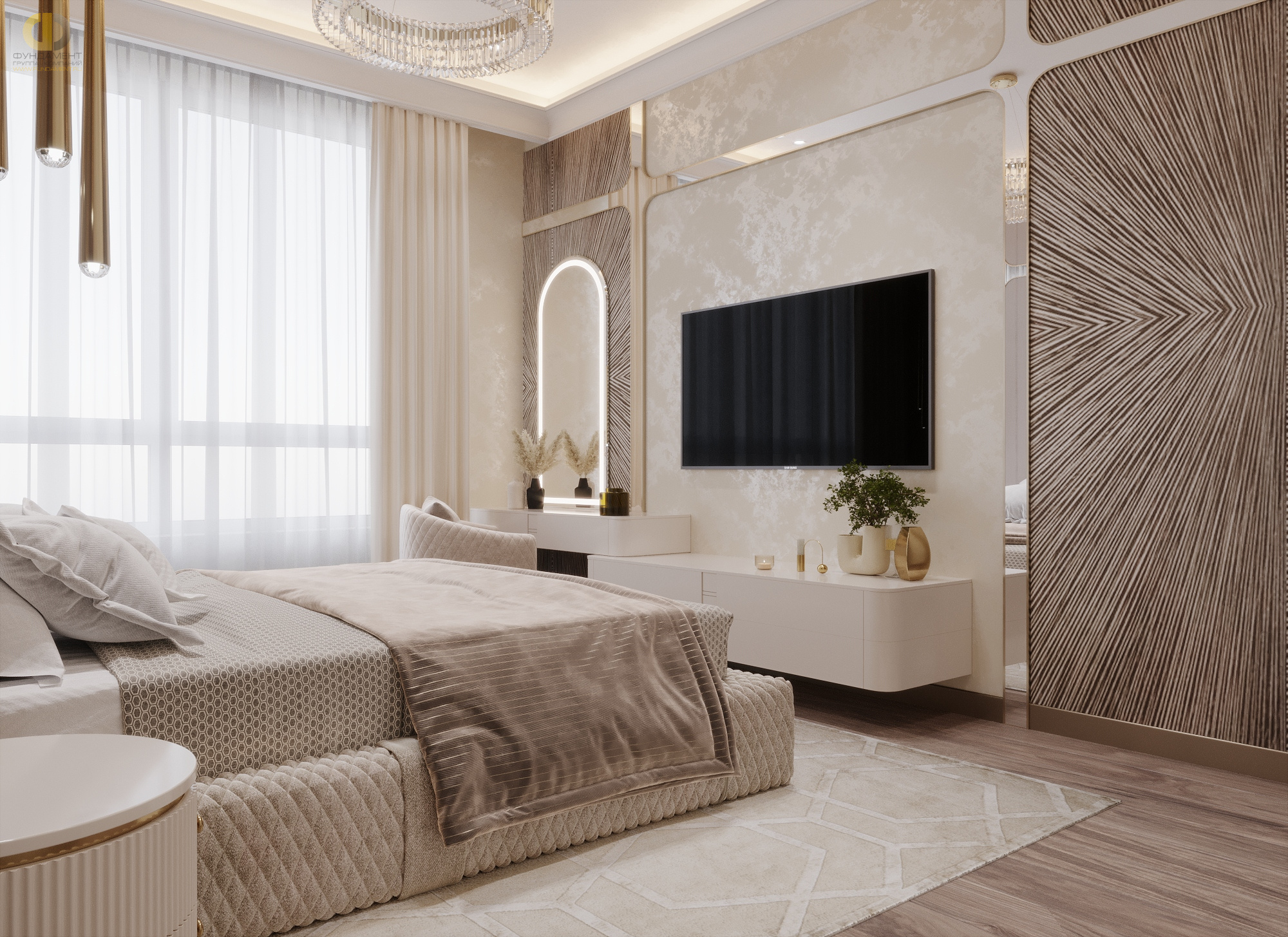 Дизайн спальни в стиле арт-деко – фото 290