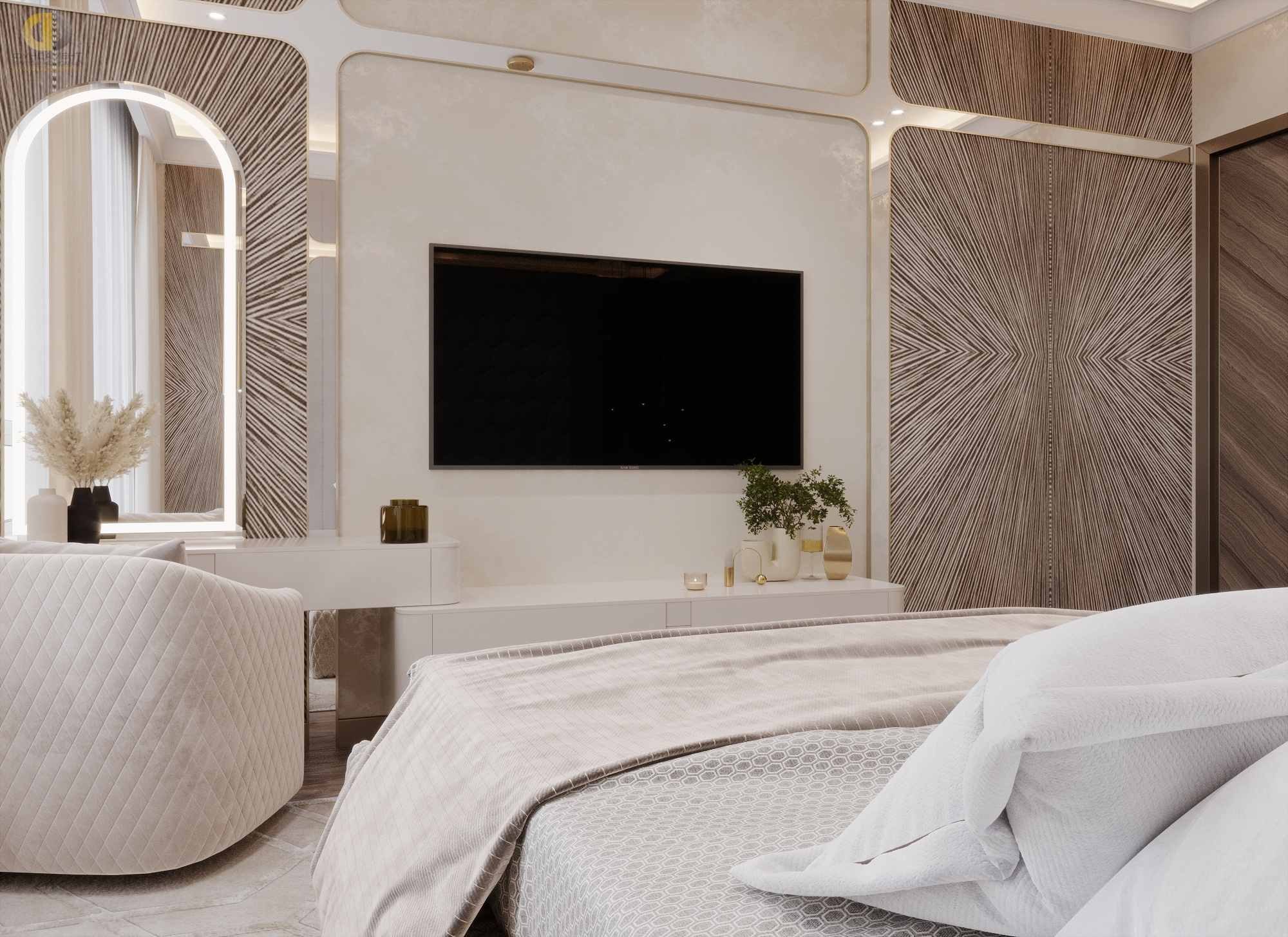 Дизайн спальни в стиле арт-деко – фото 291