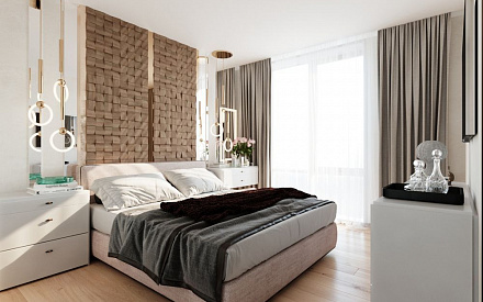 Дизайн интерьера спальни в двухкомнатной квартире 78 кв.м в современном стиле 6