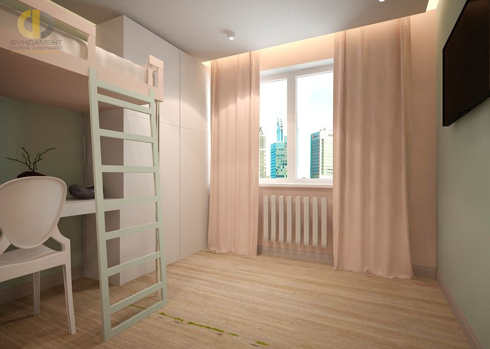 Дизайн интерьера детской в трёхкомнатной квартире 70 кв.м в современном стиле – фото 865