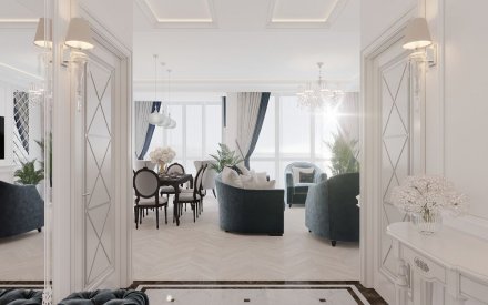 Дизайн большой шестикомнатной квартиры в Москве