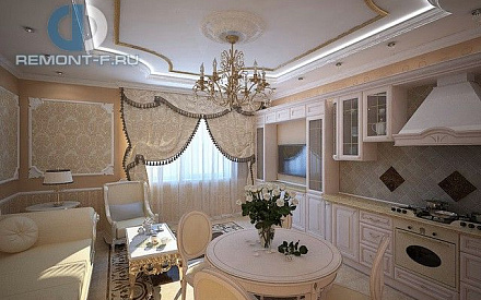 Интерьер гостиной в 5-комнатной квартире в классическом стиле Интерьер гостиной в 5-комнатной квартире в классическом стиле