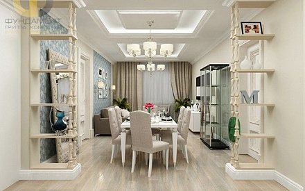 Дизайн столовой в квартире в стиле современная классика
