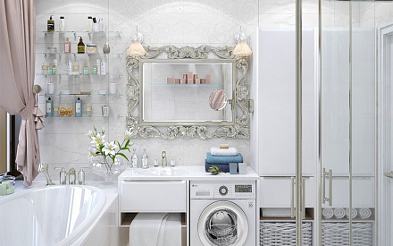 Дизайн интерьера ванной в трёхкомнатной квартире 74 кв.м в современном стиле с элементами ар-деко15
