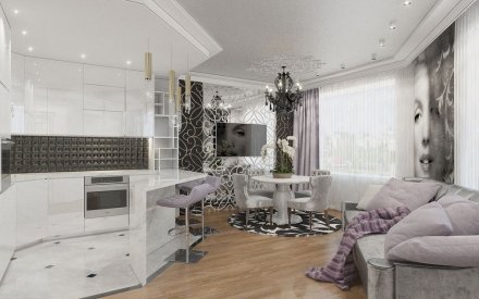 Дизайн интерьера двухкомнатной квартиры в Москве
