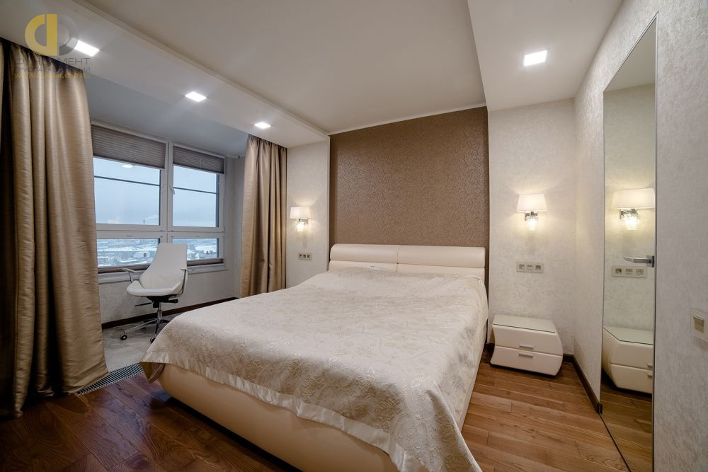 Фото ремонта спальни в четырёхкомнатной квартире 137 кв.м в современном стиле – фото 201
