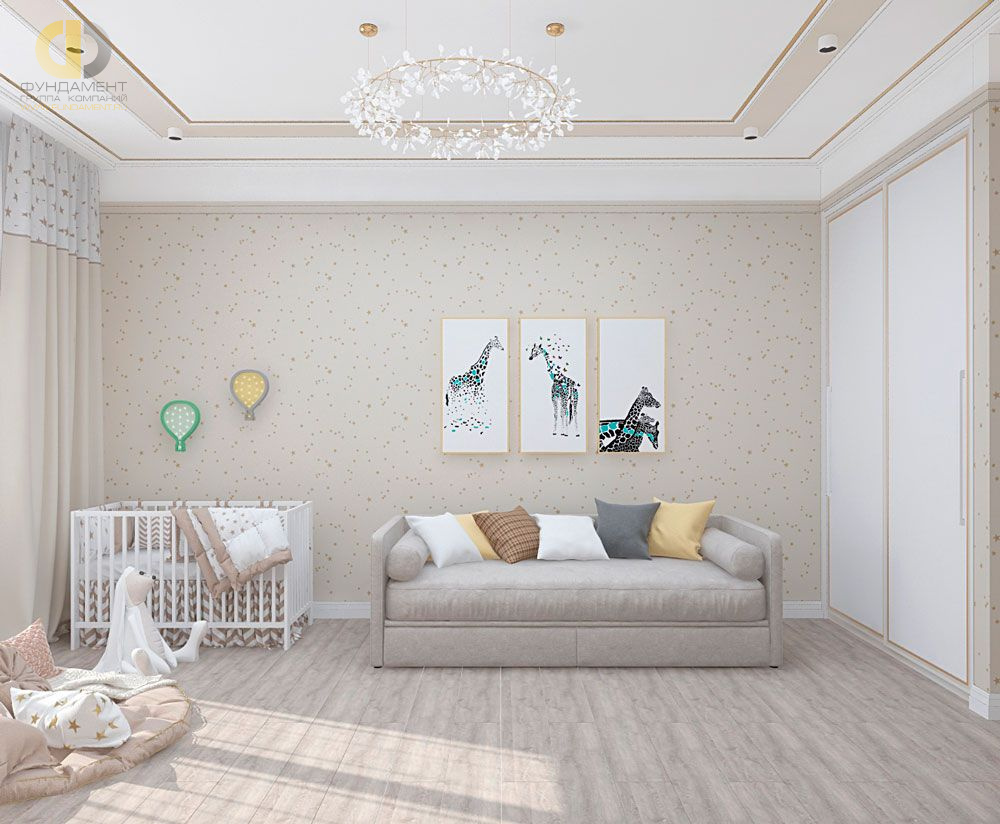 Дизайн интерьера детской в трёхкомнатной квартире 132 кв.м в современном стиле  – фото 863