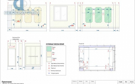 Рабочий чертеж дизайн-проекта трехкомнатной квартиры 119 кв. м. Стр.36