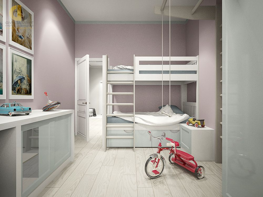 Дизайн интерьера детской в трёхкомнатной квартире 63 кв.м в стиле неоклассика  – фото 869