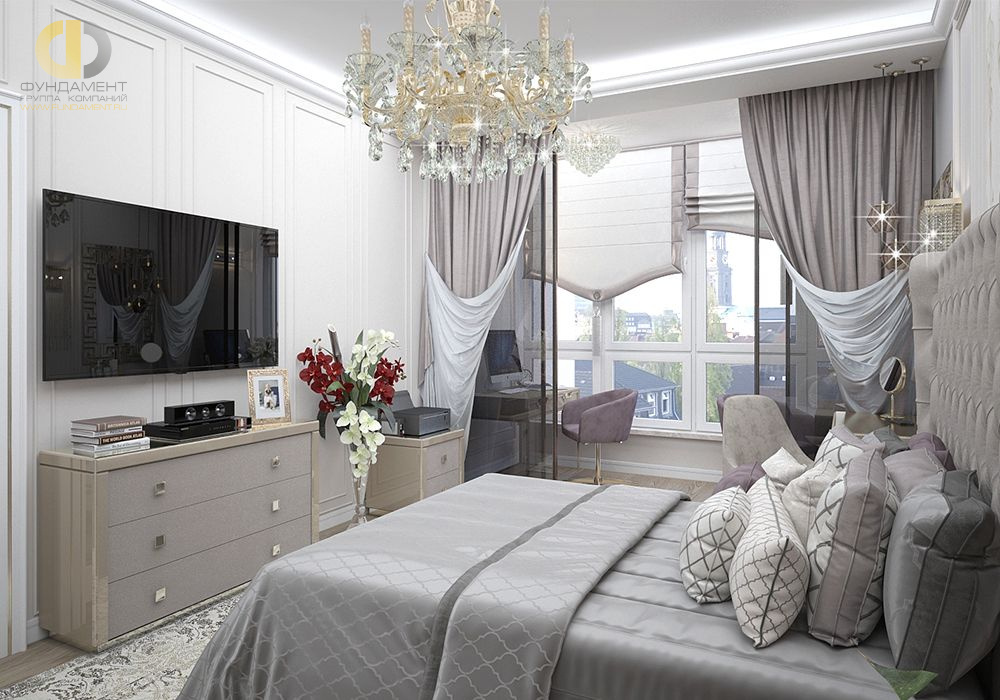 Дизайн интерьера спальни в двухкомнатной квартире 101 кв.м в стиле ар-деко13