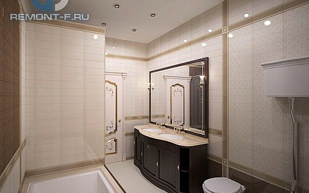 Интерьер ванной в 5-комнатной квартире в классическом стиле