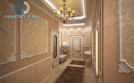 Интерьер коридора в 5-комнатной квартире в классическом стиле Интерьер коридора в 5-комнатной квартире в классическом стиле