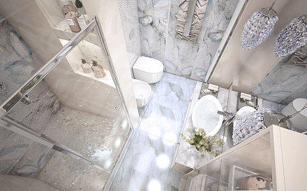 Дизайн интерьера ванной в четырёхкомнатной квартире 121 кв.м в стиле неоклассика с элементами ар-деко24