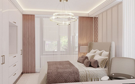 Дизайн интерьера спальни в трёхкомнатной квартире 126 кв.м в стиле неоклассика18