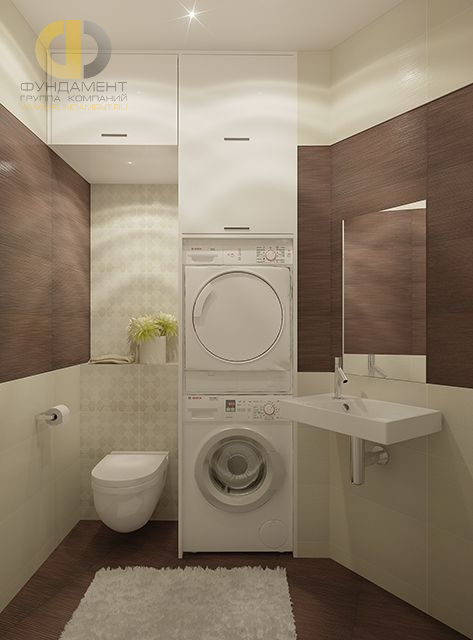 Дизайн ванной в четырехкомнатной квартире 124 кв.м в современном стиле