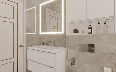 Дизайн интерьера ванной в трёхкомнатной квартире 126 кв.м в стиле неоклассика28