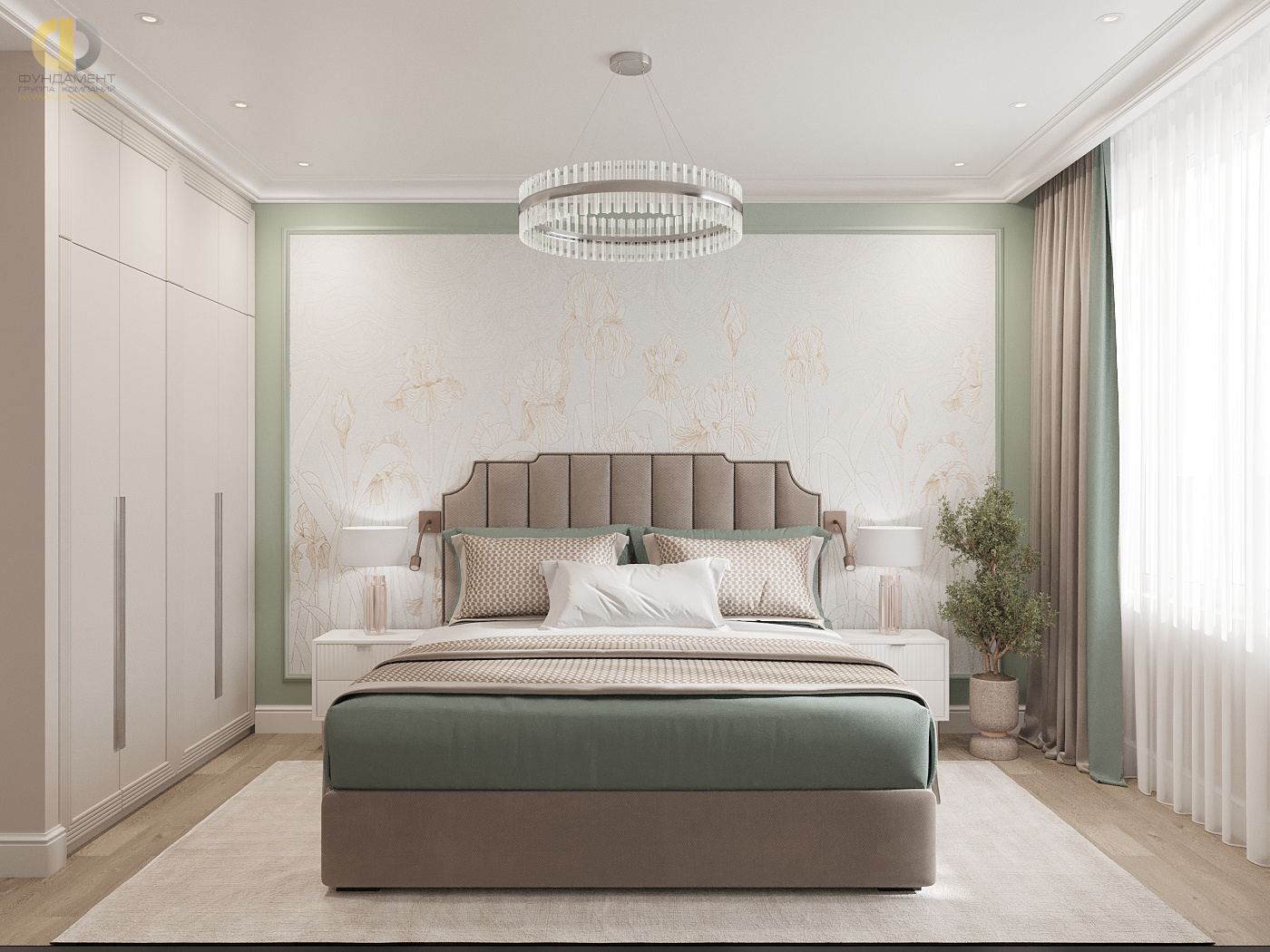 Дизайн спальни в стиле неоклассическом – фото 114