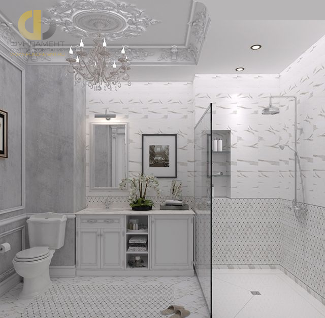 Дизайн ванной в классическом стиле  – фото 1844