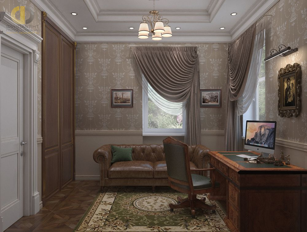 Дизайн кабинета в классическом стиле – фото 340