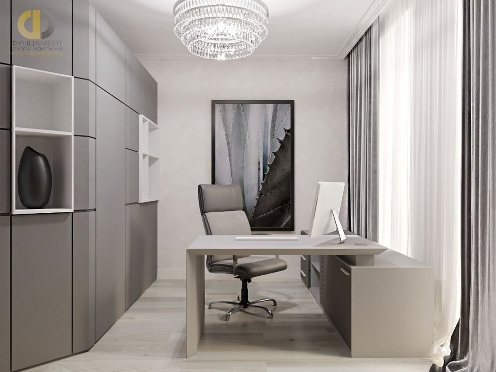 Дизайн интерьера кабинета в доме 278 кв.м в стиле ар-деко – фото 273