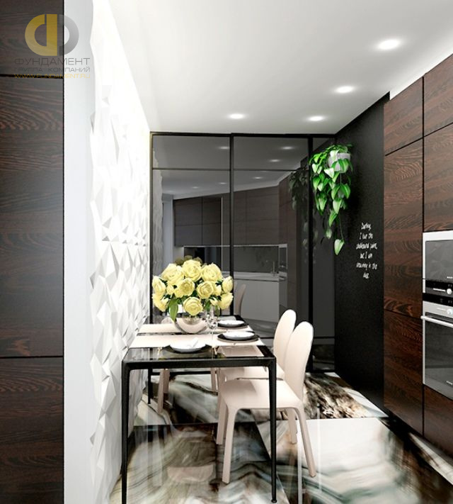 Дизайн кухни в черном цвете - фото