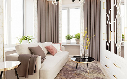 Дизайн интерьера гардероба в двухкомнатной квартире 66 кв.м в стиле современная классика11