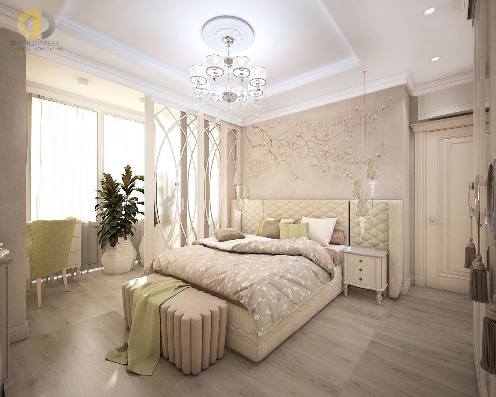 Дизайн интерьера спальни в четырёхкомнатной квартиры 103 кв.м в стиле современная классика12