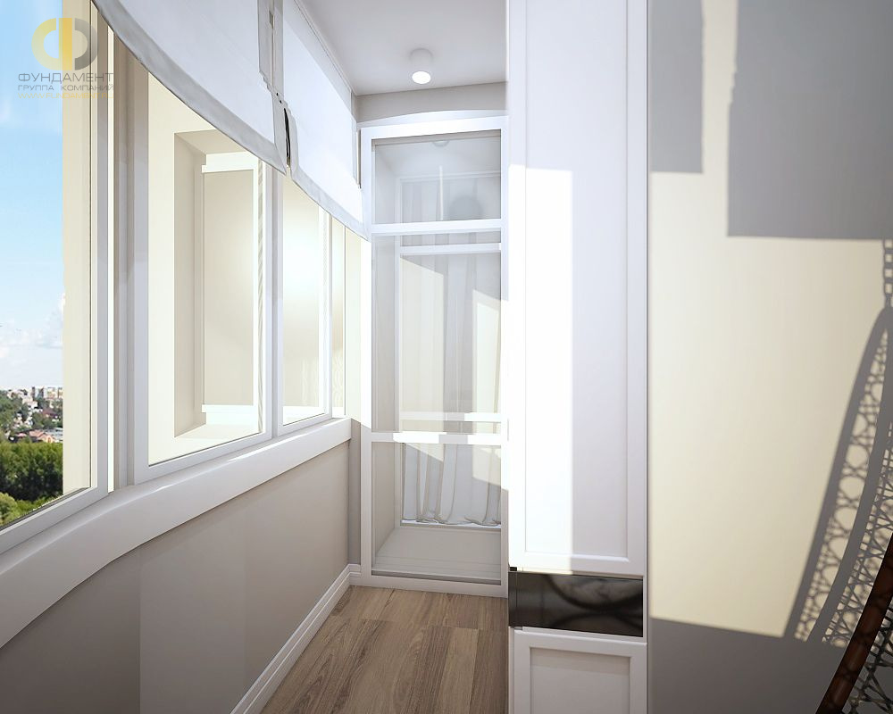 Дизайн интерьера балкона четырёхкомнатной квартире 142 кв. м в стиле неоклассика  – фото 127