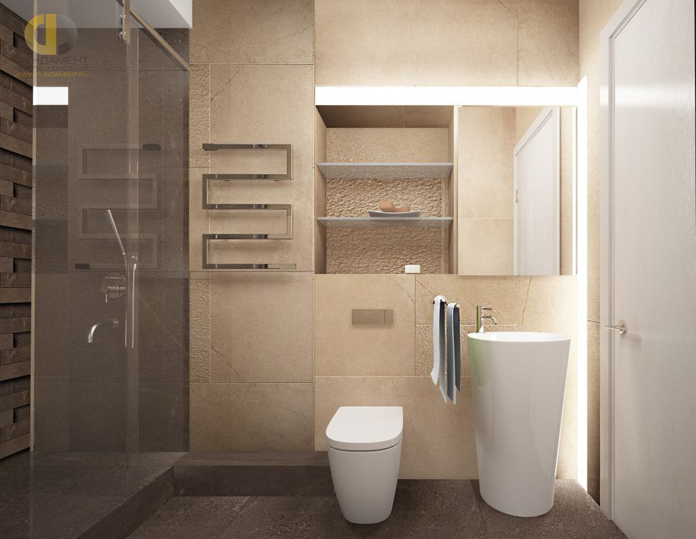 Дизайн интерьера ванной в трёхкомнатной квартире 95 кв.м в современном стиле15