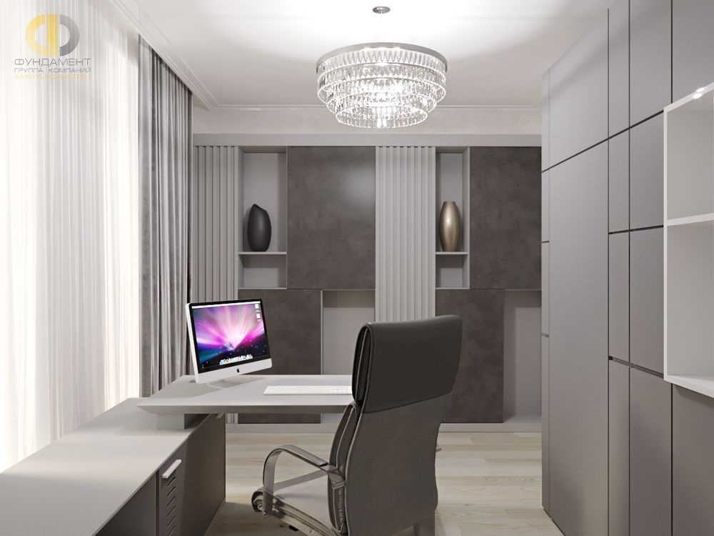 Дизайн интерьера кабинета в доме 278 кв.м в стиле ар-деко – фото 271