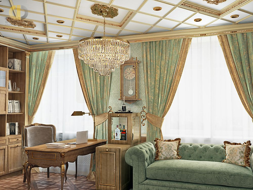 Дизайн кабинета в классическом стиле  – фото 324