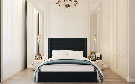 Дизайн интерьера спальни в двухкомнатной квартире 82 кв.м в классическом стиле15
