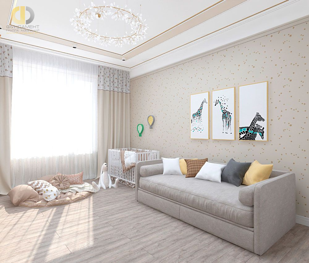 Дизайн интерьера детской в трёхкомнатной квартире 132 кв.м в современном стиле  – фото 861