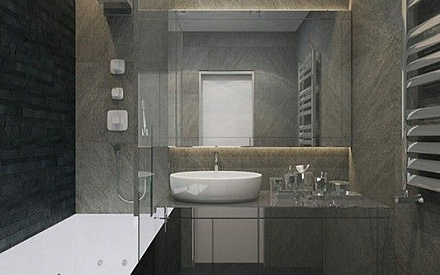 Дизайн двухкомнатной квартиры в Мытищах. Фото  ванной